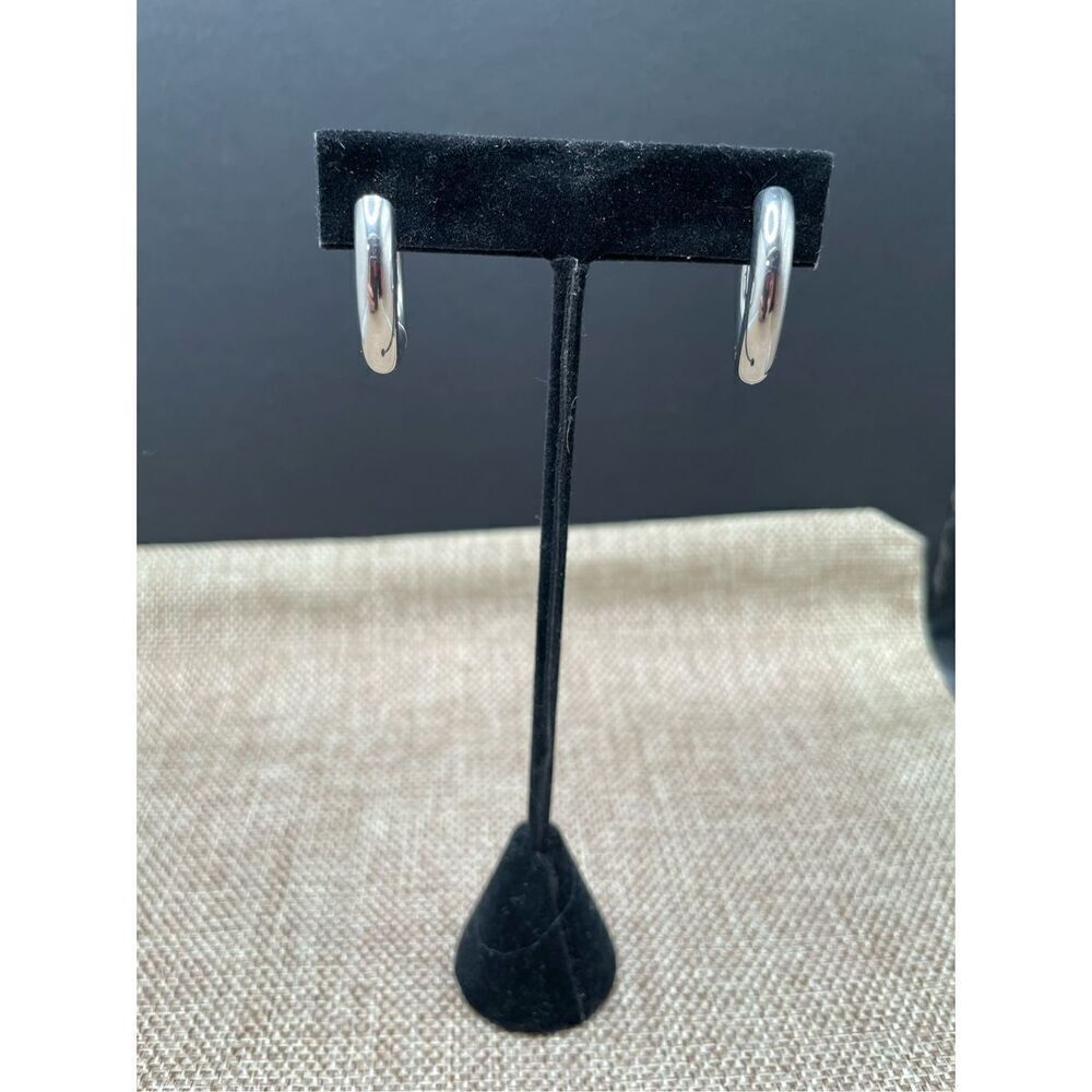 Earring Bundle 2 Pair Silver Pierced Earrings Blu… - image 5